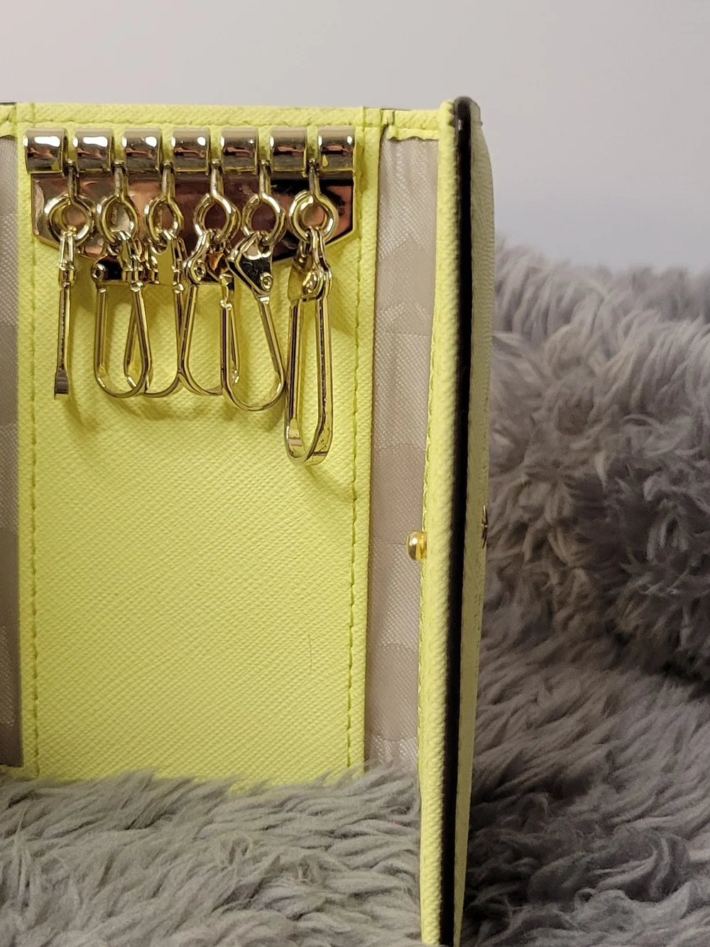 Kate Spade New York Lemon Yellow Saffiano Leather Key Holder